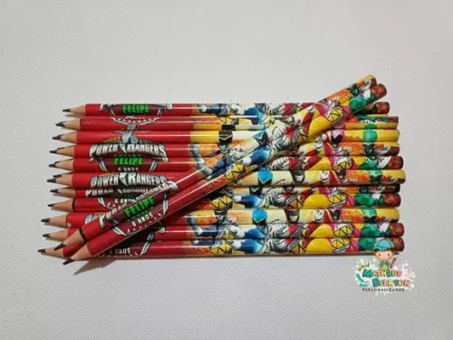 50 Lápis Personalizado Power Ranger (dino Charge)