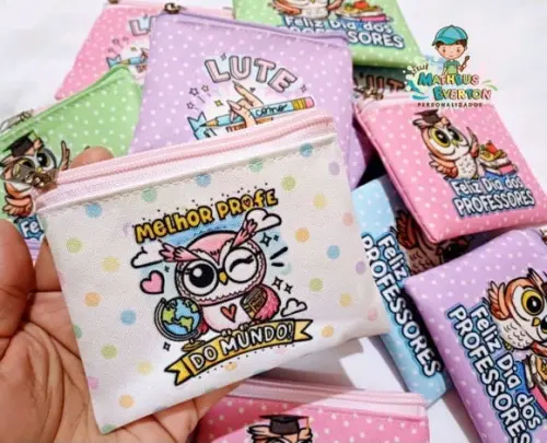 50 Porta Moedas Personalizado Dia dos Professores