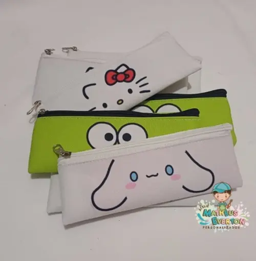 75 Estojos Slim Personalizad Keroppi e Hello Kitty Tam: 19x7