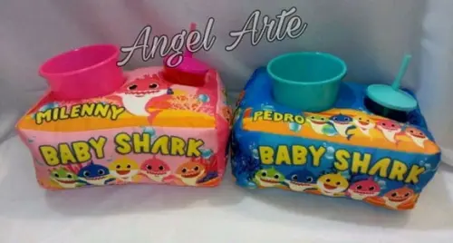 Almofada De Pipoca - Tema Baby Shark
