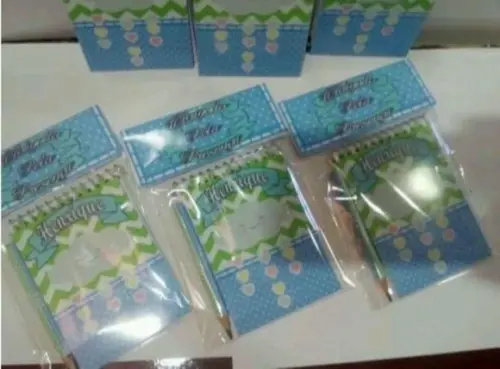 Bloquinho Personalizado Chuva De Benção + Mini Lápis