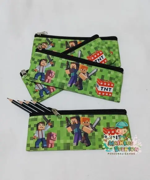 Estojo Slim Personalizado Minecraft Tam: 19x7