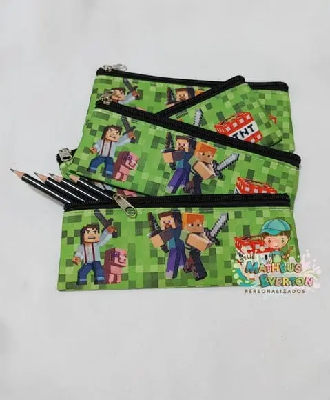 Estojo Slim Personalizado Minecraft Tam: 19x7