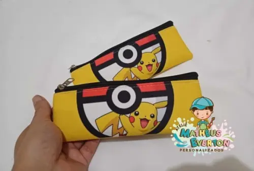 Estojo Slim Personalizado Pikachu (pokémon) Tamanho 19x7