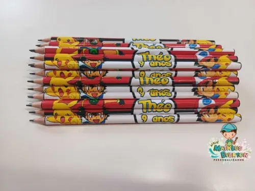 Lápis Personalizado Tema Pokémon