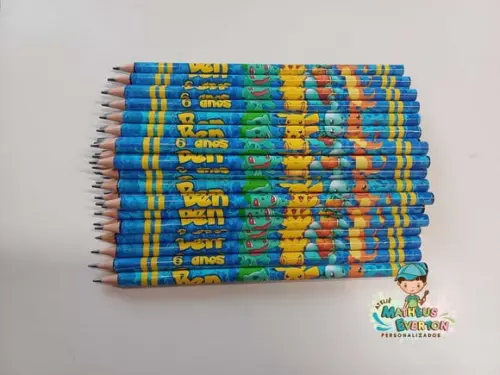 Lápis Personalizado Tema Pokémon