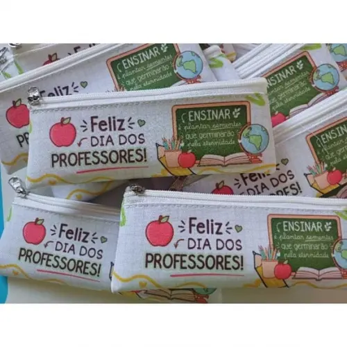 25 Estojos Slim Personalizado Professores Tamanho 19x7