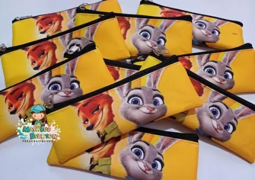25 Estojos Slim Personalizado Zootopia Tam: 19x7