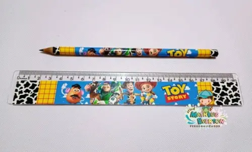 25 Kits Lápis e Régua Personalizado Toy Story