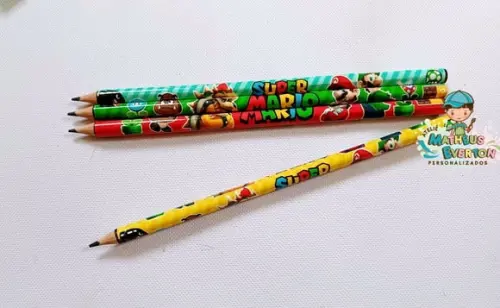 25 Lápis Personalizado Super Mario Bros