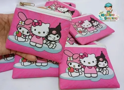 25 Porta Moedas Hello Kitty Tamanho: 10x12cm