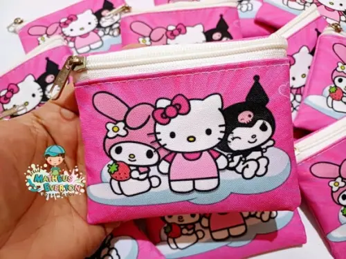 25 Porta Moedas Hello Kitty Tamanho: 10x12cm