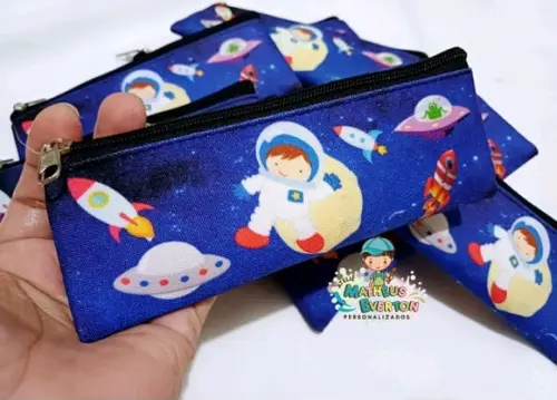 30 Estojos Slim Personalizado Astronauta Tam: 19x7