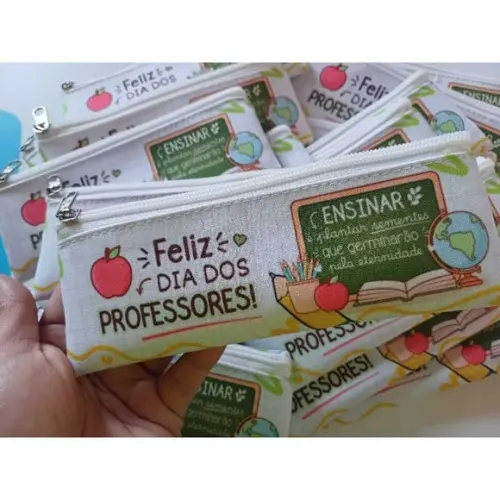 30 Estojos Slim Personalizado Professores Tamanho 19x7