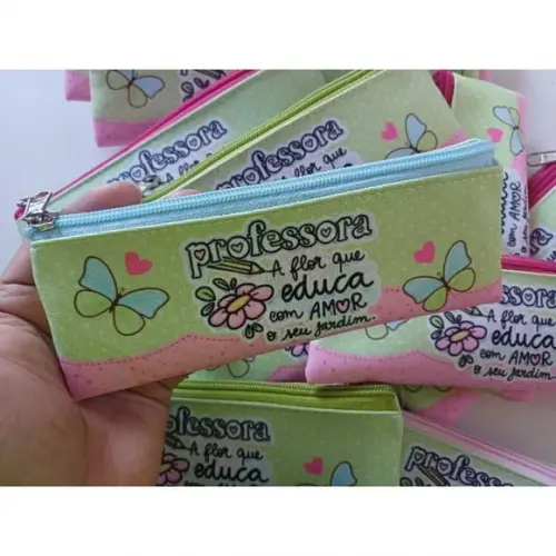 30 Estojos Slim Personalizado Professores Tamanho 19x7