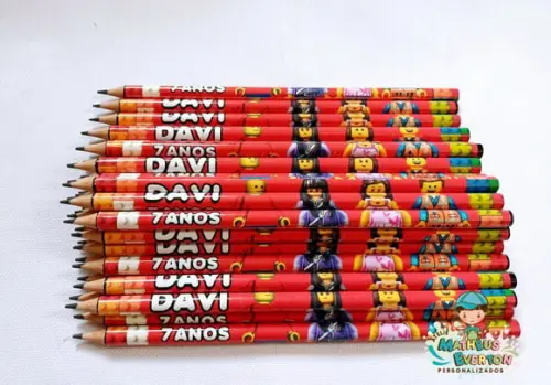 30 Lápis Personalizado Lego Atu
