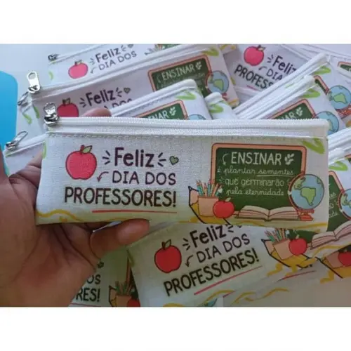 35 Estojos Slim Personalizado Professores Tamanho 19x7