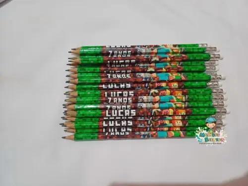 35 Lapis com Borracha na Ponta Tema Minecraft