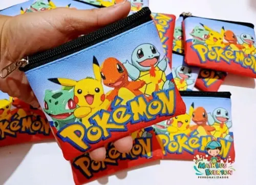 35 Porta Moedas Pokémon Tamanho: 10x12cm