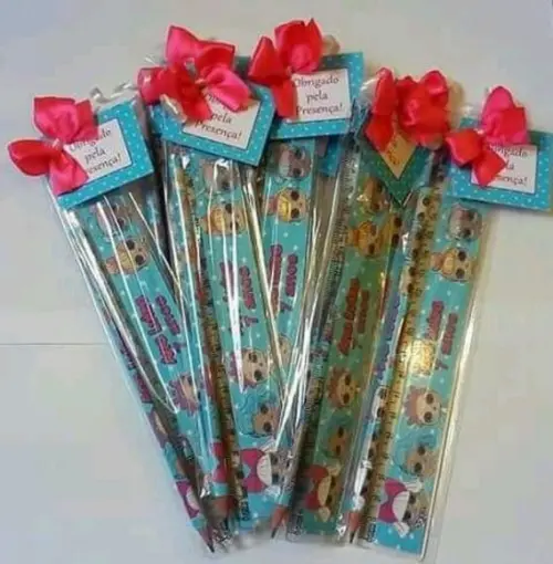 40 Kits Lapis e Reguas Personalizados Lol