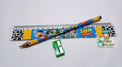 40 Kits Lápis, Régua e Apontador Personalizado Toy Story