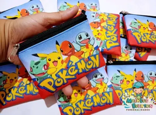 40 Porta Moedas Pokémon Tamanho: 10x12cm
