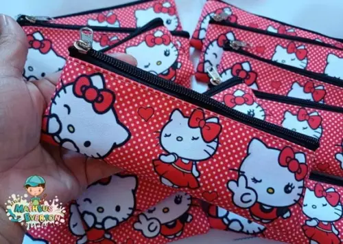 45 Estojos Slim Hello Kitty Vermelha Tam: 19x7cm