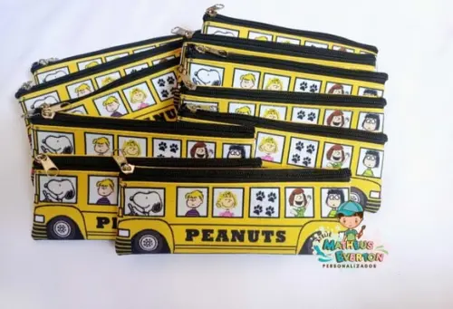 45 Estojos Slim Personalizado Snoopy Tamanho 19x7
