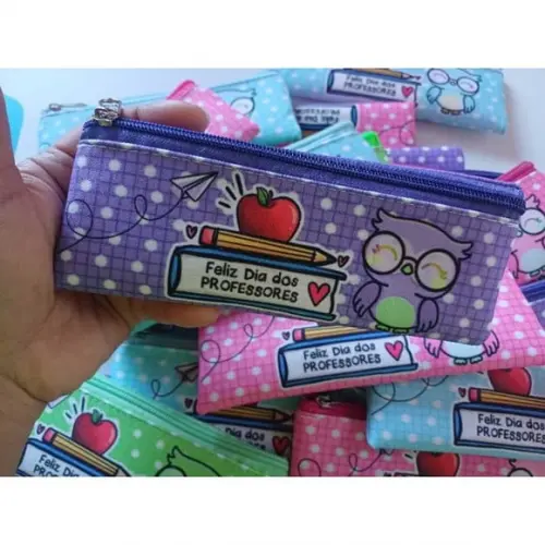 50 Estojos Slim Personalizado Professores Tamanho 19x7
