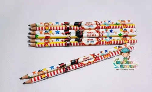 50 Lapis Personalizado Circo (fazemos Todos os Temas)