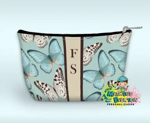 50 Necessaire Personalizada Borboleta Neon