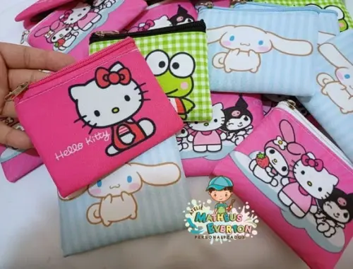 50 Porta Moedas Hello Kitty Tamanho: 10x12cm