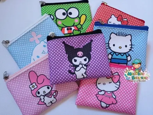 50 Porta Moedas Hello Kitty Tamanho: 10x12cm