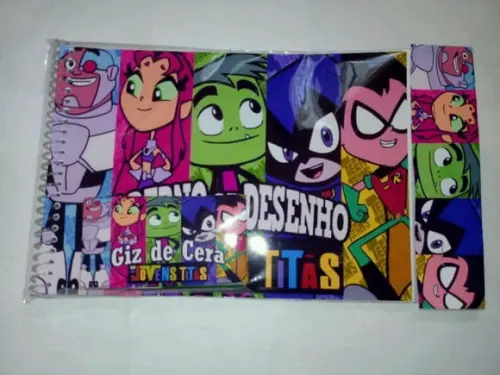 65 Caderno de Desenho e Giz de c Personalizado Jovens Titãs