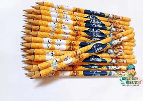 Lápis Personalizado Tema Bela e a Fera