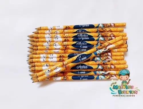 Lápis Personalizado Tema Bela e a Fera