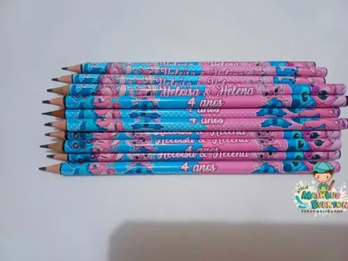 Lápis Personalizado Tema Stitch