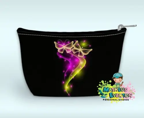 Necessaire Personalizada Borboleta Neon