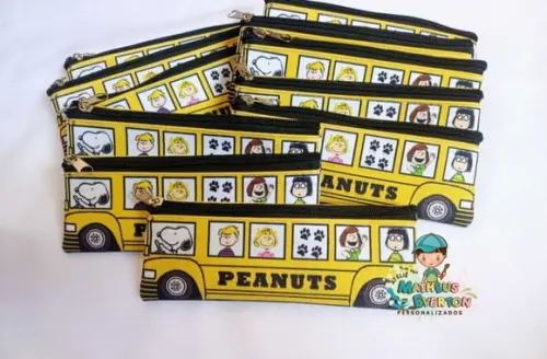 20 Estojos Slim Personalizado Snoopy Tamanho 19x7