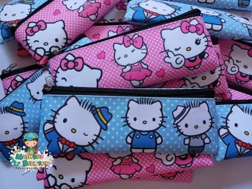 25 Estojos Slim Personalizado Hello Kitty Tam: 19x7cm