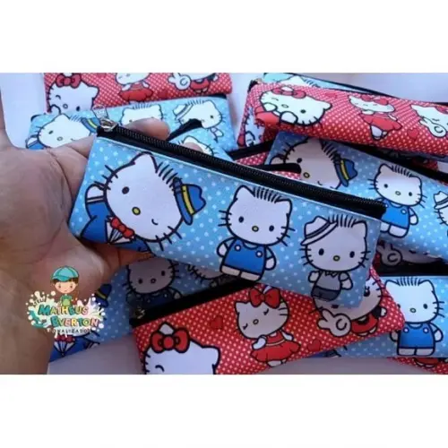 25 Estojos Slim Personalizado Hello Kitty Tam: 19x7cm
