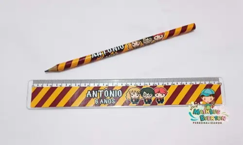 25 Kits Lápis e Régua Personalizado Harry Potter