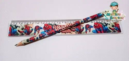 25 Kits Lápis e Régua Personalizado Homem Aranha