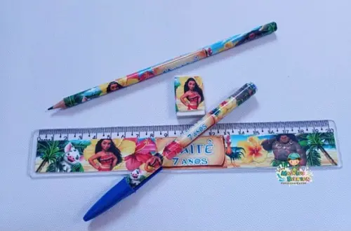 25 Kits Lápis, Caneta,regua e Borracha