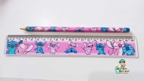 25 Lápis + 25 Réguas Personalizado Stitch
