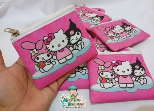 25 Porta Moedas Hello Kitty Tamanho: 10x12cm