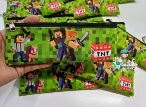 30 Estojos Slim Personalizado Minecraft Tamanho: 19x7