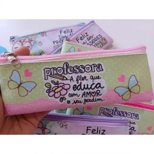 30 Estojos Slim Personalizado Professores Tamanho 19x7