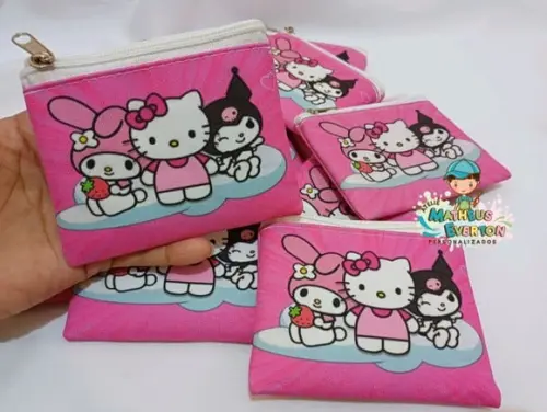 30 Porta Moedas Hello Kitty Tamanho: 10x12cm