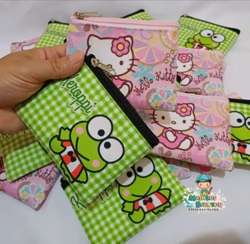 30 Porta Moedas Hello Kitty Tamanho: 10x12cm